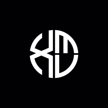 XMV logosu XMV simgesi XMV monogram XMV harf minimalist daire düz modern logo tasarımı
