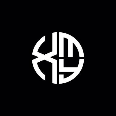 XMY logosu XMY monogramı XMY harfi minimalist daire düz modern soyut logo tasarımı