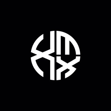 XMX logosu XMX simgesi XMX monogram XMX harf minimalist daire düz modern soyut logo tasarımı