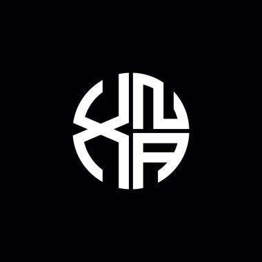 XNA logosu XNA simgesi XNA harfi XNA minimalist daire düz modern soyut logo tasarımı