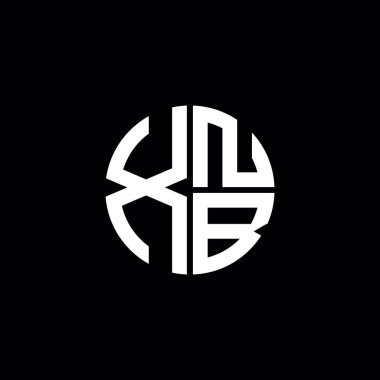 XNB logosu XNB simgesi XNB monogram XNB harfi minimalist daire düz modern soyut logo tasarımı.