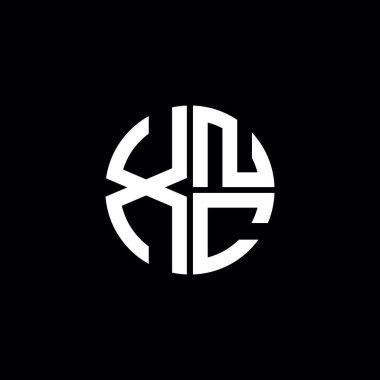 XNC logosu XNC simgesi XNC harfli minimalist daire düz modern soyut logo tasarımı