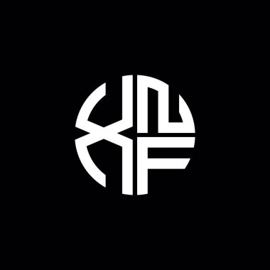 XNF logosu XNF monogramı XNF harfi minimalist daire düz modern soyut logo tasarımı