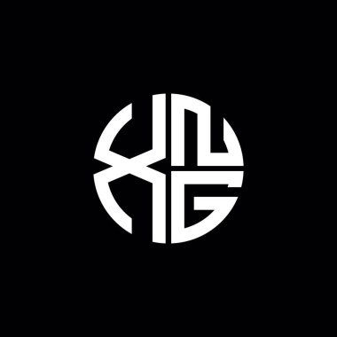 XNG logosu XNG simgesi XNG monogramı XNG harfi minimalist daire düz modern soyut logo tasarımı