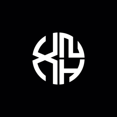XNH logosu XNH ikonu XNH monogram XNH harf minimalist daire düz modern soyut logo tasarımı