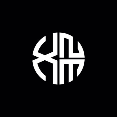XNM logosu XNM simgesi XNM harfli minimalist daire düz modern soyut logo tasarımı