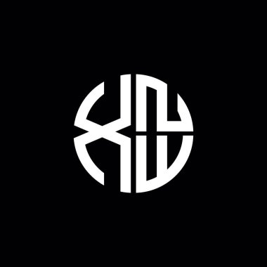 XNW logosu XNW simgesi XNW harfli minimalist daire düz modern soyut logo tasarımı