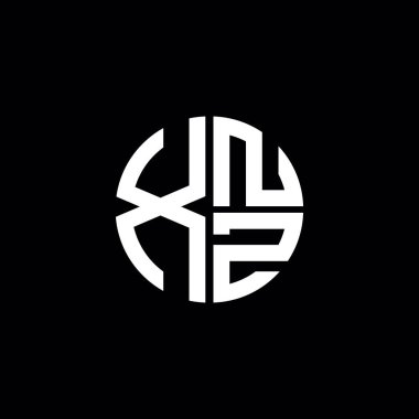 XNZ logosu XNZ simgesi XNZ harfi XNZ harfi minimalist daire düz modern soyut logo tasarımı