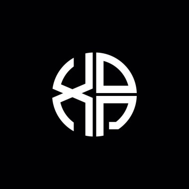 XOP logosu XOP simgesi XOP monogramı XOP harfi minimalist daire düz modern soyut logo tasarımı