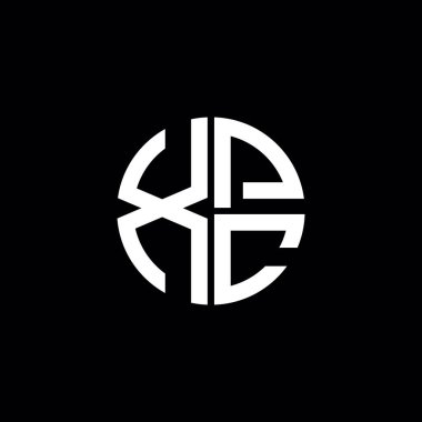 XPC logosu XPC simgesi XPC harfli minimalist daire düz modern soyut logo tasarımı