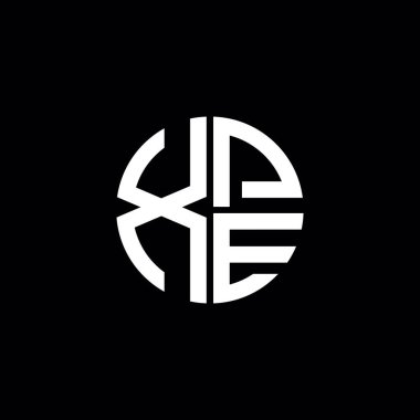 XPE logosu XPE simgesi XPE monogram XPE harf minimalist daire düz modern soyut logo tasarımı