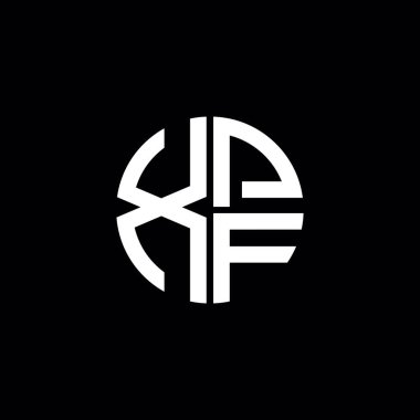 XPF logosu XPF monogramı XPF harfi minimalist daire düz modern logo tasarımı