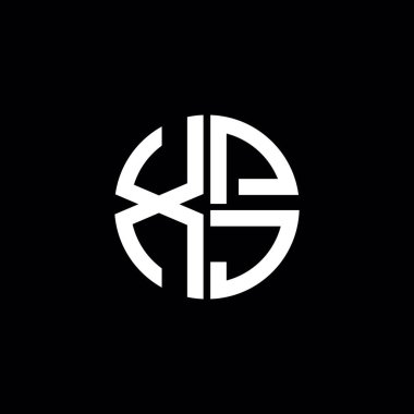 XPJ logosu XPJ simgesi XPJ monogram XPJ harf minimalist daire düz modern logo tasarımı