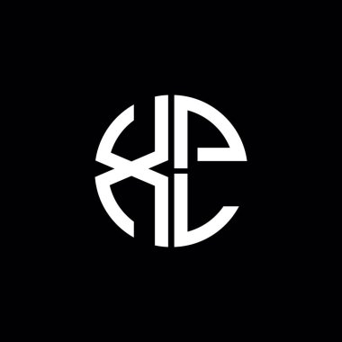 XPL logosu XPL simgesi XPL monogram XPL harf minimalist daire düz modern logo tasarımı