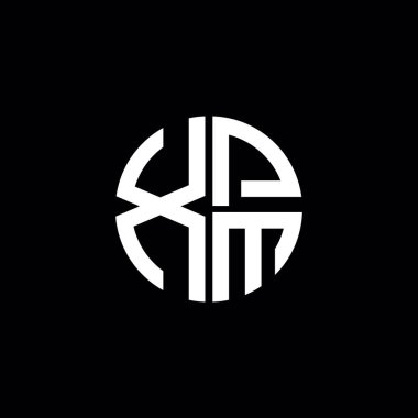 XPM logosu XPM monogramı XPM harfi minimalist daire düz modern soyut logo tasarımı