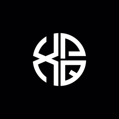 XPQ logosu XPQ simgesi XPQ monogramı XPQ harfi minimalist daire düz modern soyut logo tasarımı