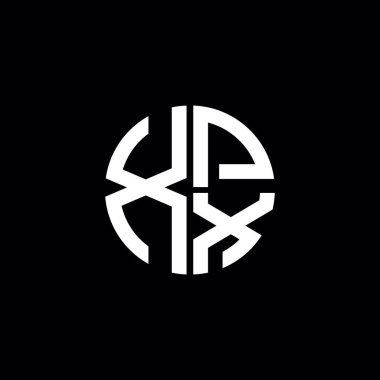XPX logosu XPX monogramı XPX harfi minimalist daire düz modern logo tasarımı