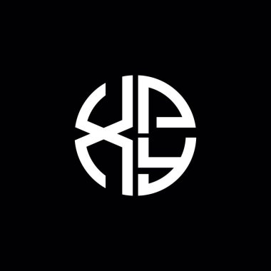 XPY logosu XPY simgesi XPY monogram XPY harf minimalist daire düz modern logo tasarımı