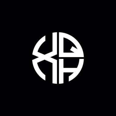 XQH logosu XQH simgesi XQH monogram XQH harf minimalist daire düz modern soyut logo tasarımı