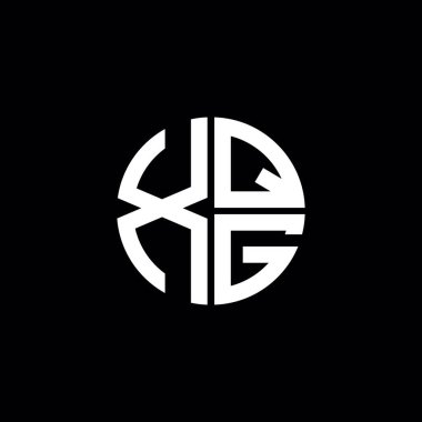 XQG logosu XQG simgesi XQG harfli minimalist daire düz modern soyut logo tasarımı