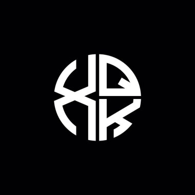 XQK logosu XQK simgesi XQK monogramı XQK harfi minimalist daire düz modern soyut logo tasarımı