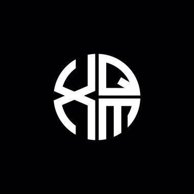 XQM logosu XQM simgesi XQM monogramı XQM harfi minimalist daire düz modern soyut logo tasarımı
