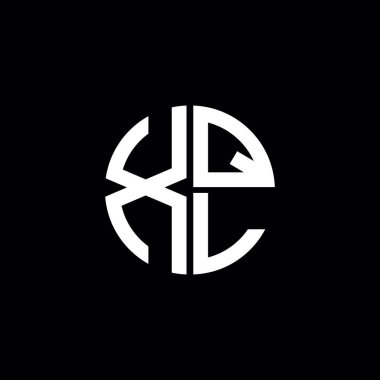 XQL logosu XQL simgesi XQL monogram XQL harf minimalist daire düz modern soyut logo tasarımı