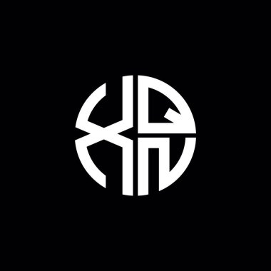 XQN logosu XQN simgesi XQN monogram XQN harf minimalist daire düz modern soyut logo tasarımı