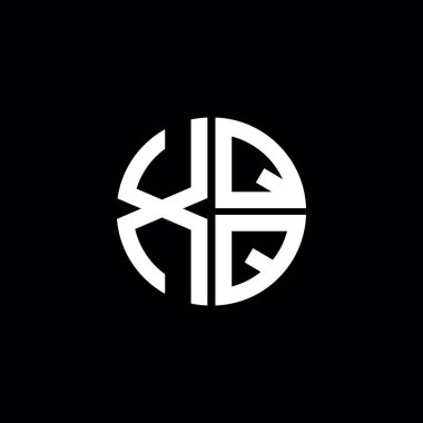 XQQ logosu XQQ simgesi XQQ harfli minimalist daire düz modern soyut logo tasarımı