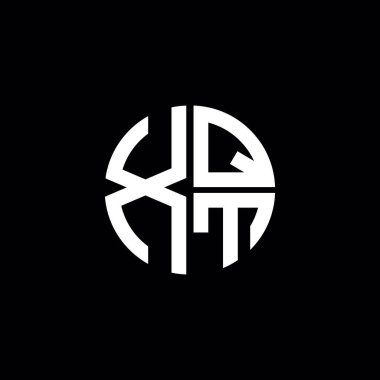 XQT logosu XQT simgesi XQT monogram XQT harfi minimalist daire düz modern soyut logo tasarımı