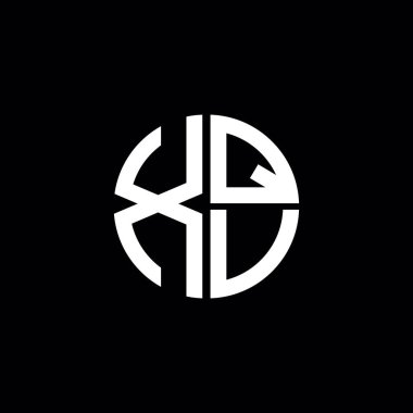 XQV logosu XQV simgesi XQV harfli minimalist daire düz modern soyut logo tasarımı