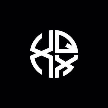 XQX logosu XQX simgesi XQX harfli minimalist daire düz modern soyut logo tasarımı
