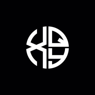 XQY logosu XQY simgesi XQY monogram XQY harf minimalist daire düz modern soyut logo tasarımı
