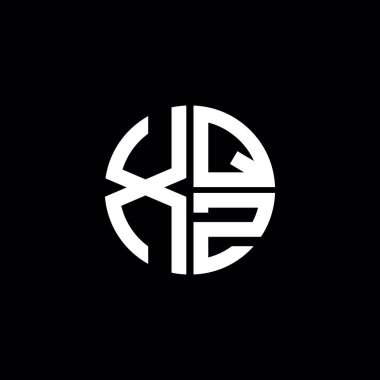 XQZ logosu XQZ simgesi XQZ harfi XQZ harfi minimalist daire düz modern soyut logo tasarımı