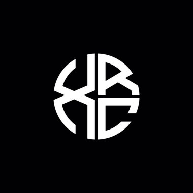 XRC logosu XRC simgesi XRC harfi XRC harfi minimalist daire düz modern soyut logo tasarımı