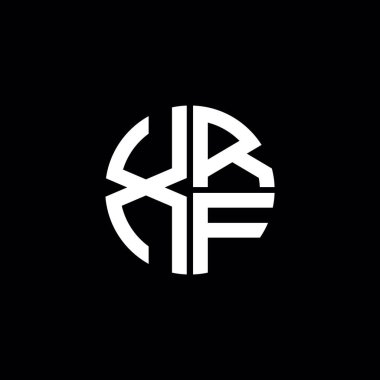 XRF logosu XRF monogramı XRF harfi minimalist daire düz modern soyut logo tasarımı