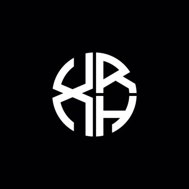 XRH logosu XRH simgesi XRH monogram XRH harf minimalist daire düz modern soyut logo tasarımı