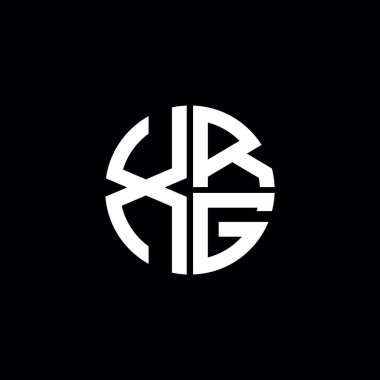 XRG logosu XRG monogramı XRG harfi minimalist daire düz modern soyut logo tasarımı