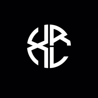 XRL logosu XRL simgesi XRL harfli minimalist daire düz modern soyut logo tasarımı