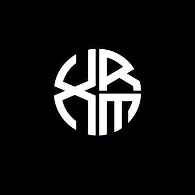 XRM logosu XRM simgesi XRM monogram XRM harfi minimalist daire düz modern soyut logo tasarımı