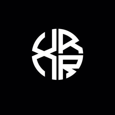 XRR logosu XRR monogram XRR harf minimalist daire düz modern soyut logo tasarımı