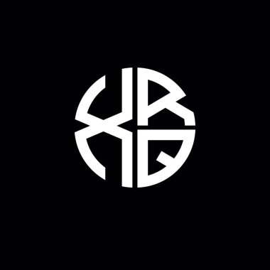XRQ logosu XRQ simgesi XRQ harfleri XRQ harfi minimalist daire düz modern soyut logo tasarımı