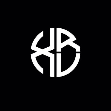 XRV logosu XRV simgesi XRV harfli minimalist daire düz modern soyut logo tasarımı