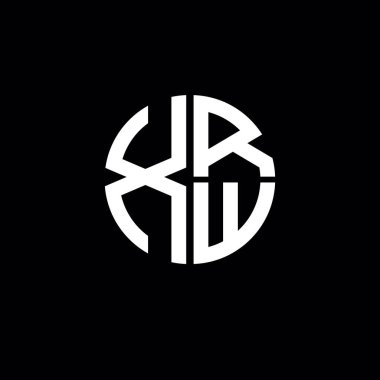 XRW logosu XRW başlığı XRW harfi XRW minimalist daire düz modern soyut logo tasarımı