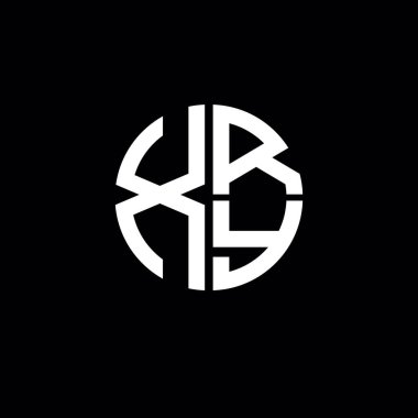 XRY logosu XRY monogramı XRY harfi minimalist daire düz modern soyut logo tasarımı