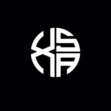 XSA logosu XSA simgesi XSA harfi minimalist daire düz modern soyut logo tasarımı