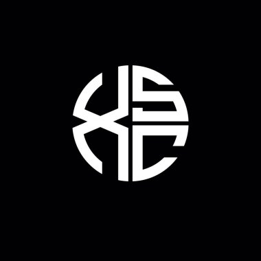 XSC logosu XSC monogram XSC harf minimalist daire düz modern soyut logo tasarımı