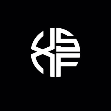 XSF logosu XSF monogramı XSF harfi minimalist daire düz modern logo tasarımı