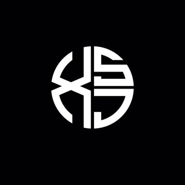 XSJ logosu XSJ simgesi XSJ monogram XSJ harf minimalist daire düz modern logo tasarımı