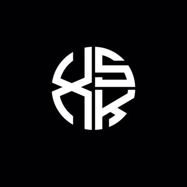 XSK logosu XSK simgesi XSK monogramı XSK harfi minimalist daire düz modern soyut logo tasarımı